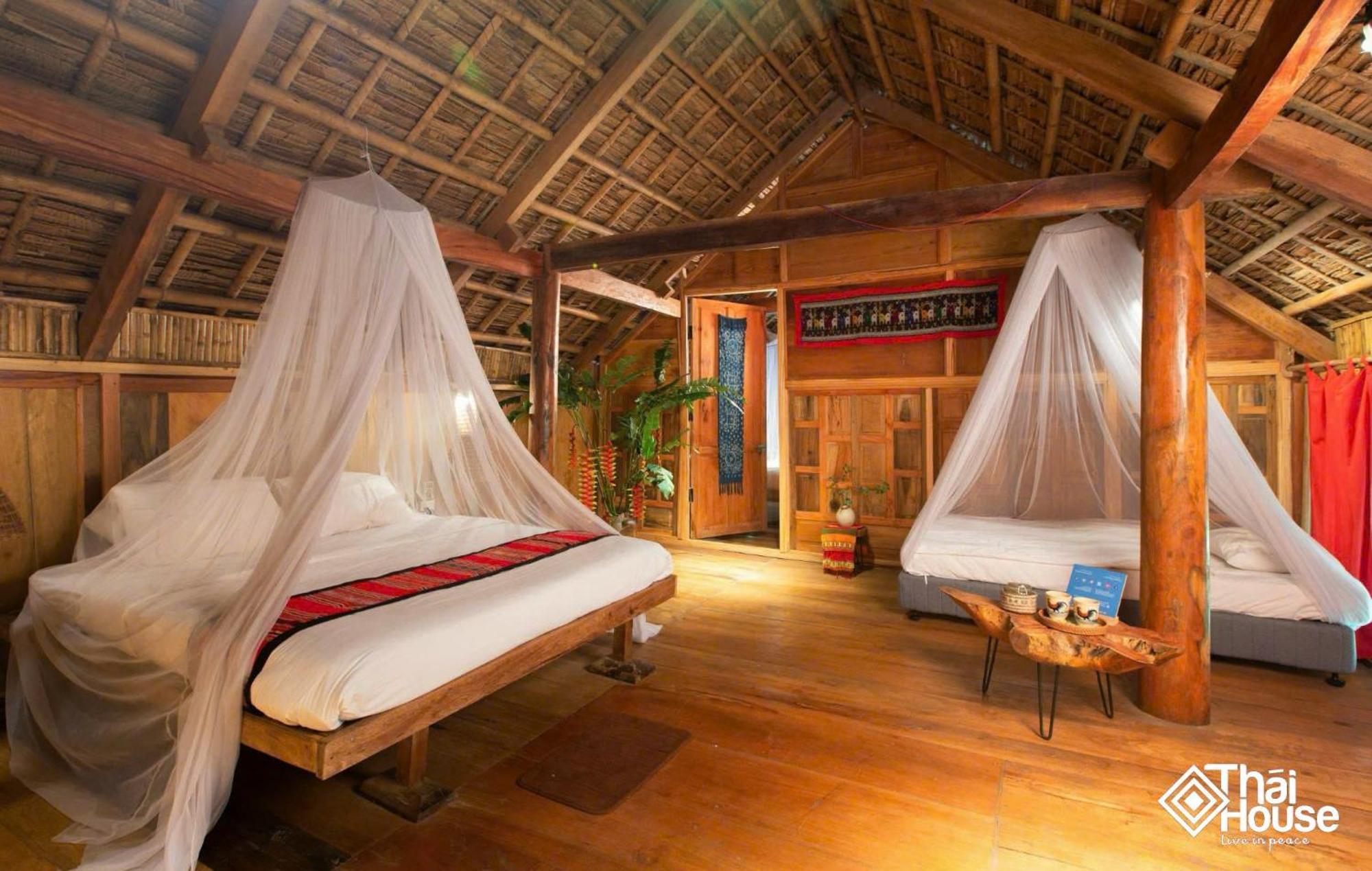 Thai House Pu Luong - Century Old Stilt House With Terrace Views Huong Ba Thuoc Ngoại thất bức ảnh