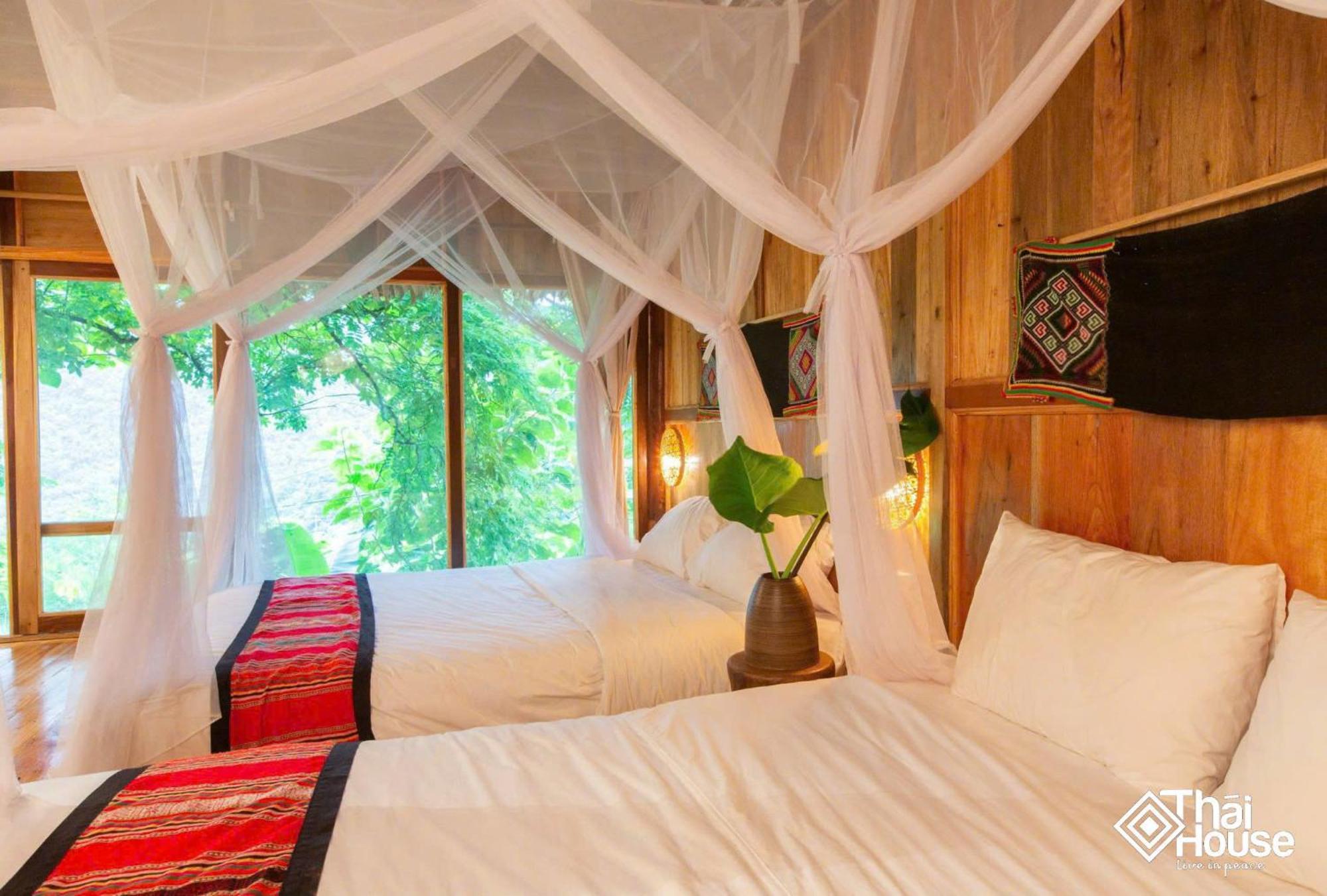 Thai House Pu Luong - Century Old Stilt House With Terrace Views Huong Ba Thuoc Ngoại thất bức ảnh